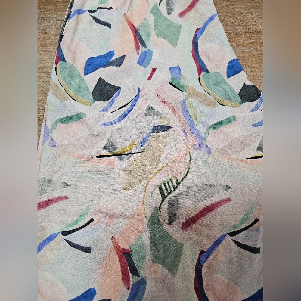 NWT Summer Wide Leg Trousers Palazo Pants Abstract Print By Shore Size L - Picture 9 of 14